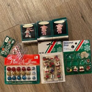 Vintage miniature mini Christmas ornaments tree hallmark tint toon adventures